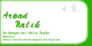 arpad malik business card