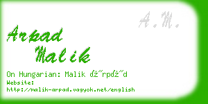 arpad malik business card